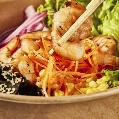 poke bowl met gambas