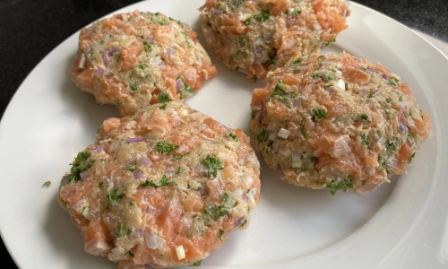 zelf zalmburgers maken