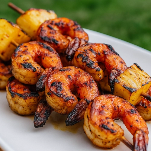 Gamba ananas spiesjes