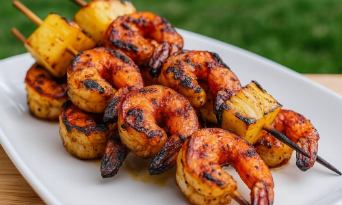 Gamba ananas spiesjes