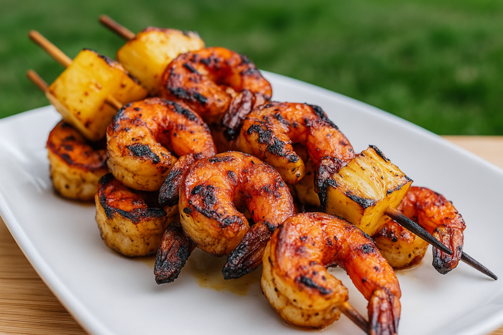 Gamba ananas spiesjes